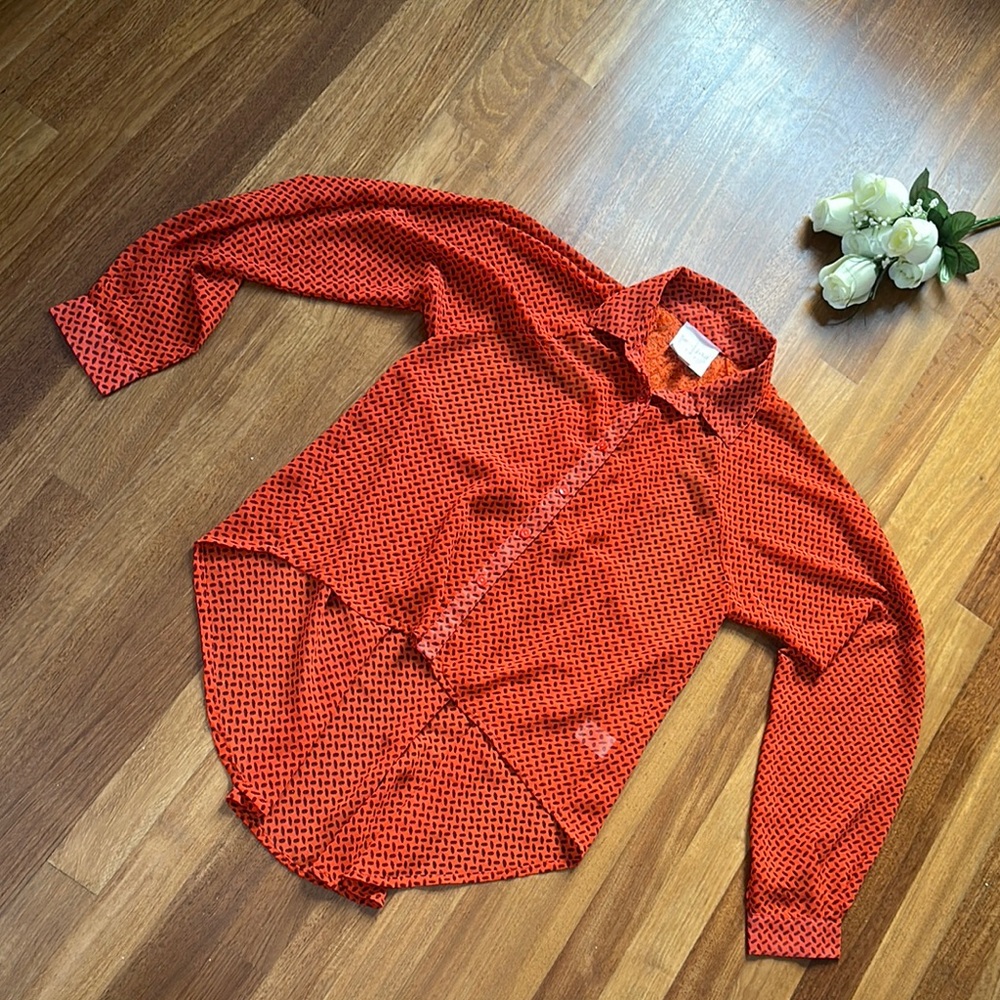 Orange Patterned Women's Top